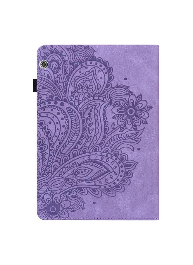 Green Tiger - Case For Huawei MediaPad T5 10 inch Peacock Embossed Pattern TPU + PU Horizontal Flip Leather Case with Holder & Card Slots & Wallet & Sleep / Wake-up Function - Image 1