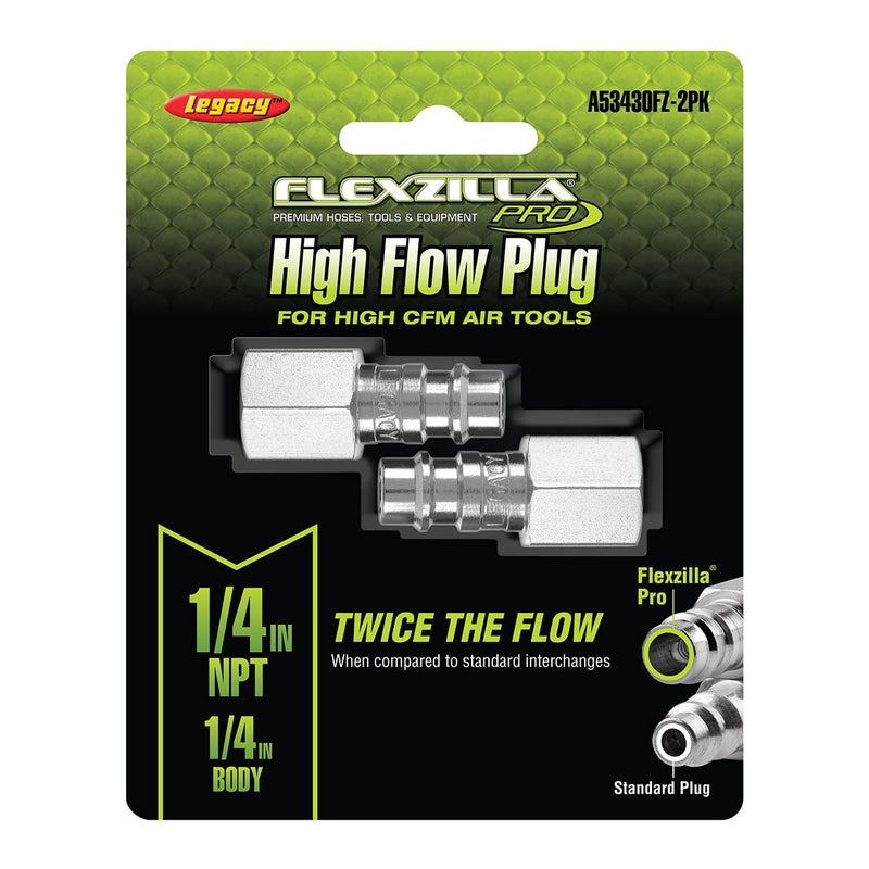 Flexzilla Pro High Flow Plug  1/4"" Body  1/4"" Fnpt  2 Pack - A53430Fz-2Pk - Image 2