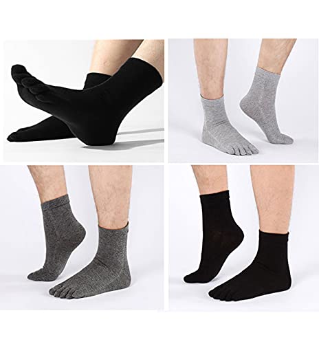 CaiDieNu Mens Toe Socks Cotton Athletic Running Five Finger Crew Socks - Image 4