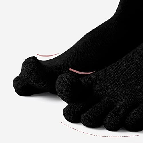 CaiDieNu Mens Toe Socks Cotton Athletic Running Five Finger Crew Socks - Image 5