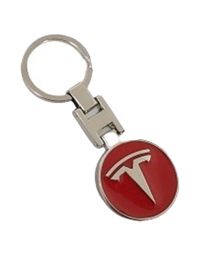 NIBEMINENT Tesla Logo Red Key Chain - Image 1