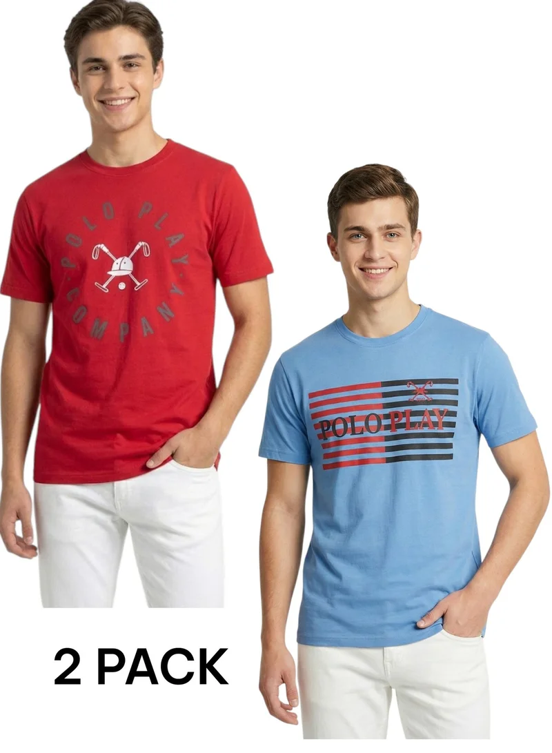 بولو بلاي  Men’s Graphic T-Shirt-2 pack