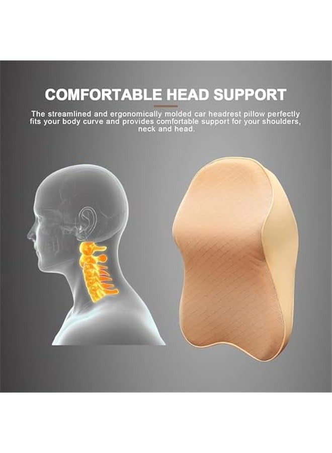 بيوينتي وسائد رقبة لمقعد السيارة من اكس سبرينج وسادة للسيارة لتخفيف الام الرقبة ودعم عنق الرحم دعم ميموري فوم نسيج شبكي جيد التهوية مسند راس بلون اسود للرجال والنساء - Image 3