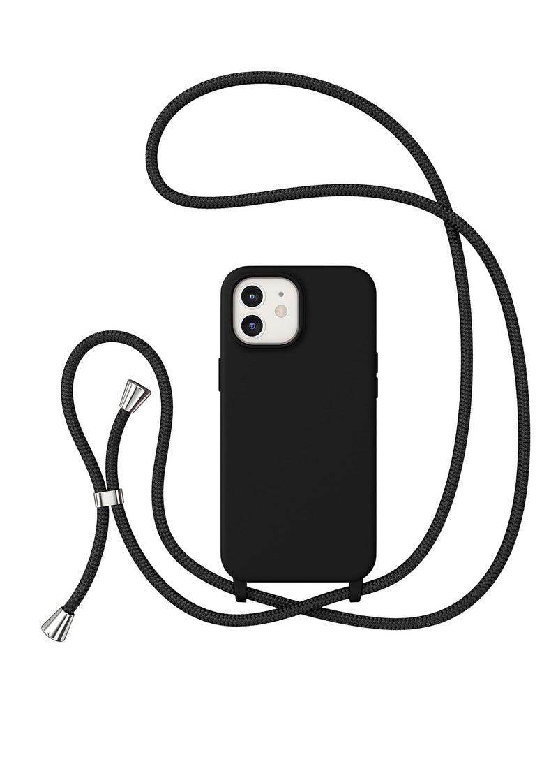iPhone 12/12 Pro Case with Strap,Crossbody Phone Case with Adjustable Neck Shoulder Lanyard,Soft Silicone Shockproof Protective Phone Case - Image 1