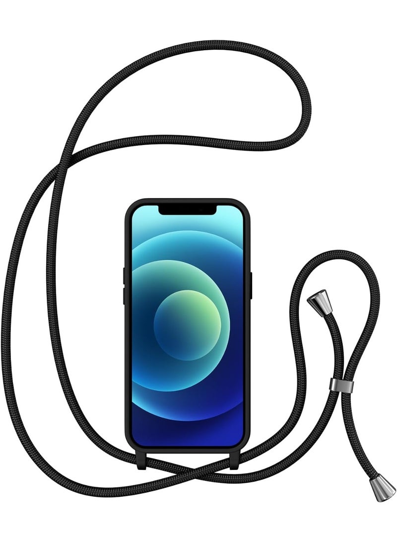 iPhone 12/12 Pro Case with Strap,Crossbody Phone Case with Adjustable Neck Shoulder Lanyard,Soft Silicone Shockproof Protective Phone Case - Image 2