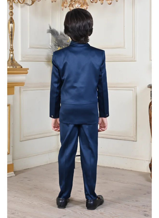 BT DEZINES Boys Satin Beadwork Partywear Suit Set