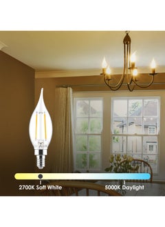 Sigalux E12 Led Bulb Candelabra Base 60 Watt Led Chandelier Light Bulbs Dimmable, Flame Tip Candelabra Led Bulbs, 4.5W, 500Lm 2700K Soft White, Ca10 Candle Light Bulbs, 12 Packs  - Image 4