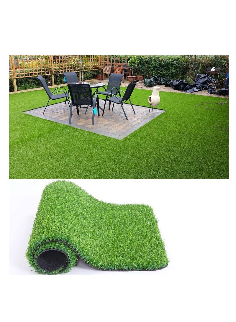 FFD Artificial Fake Grass Carpet Grass Mat Realistic & Thick Turf Lawn Rug Carpet Garden Carpet Artificial Grass Mat For Kids School Play Area Fake Grass, 30mm (2X6)Meters