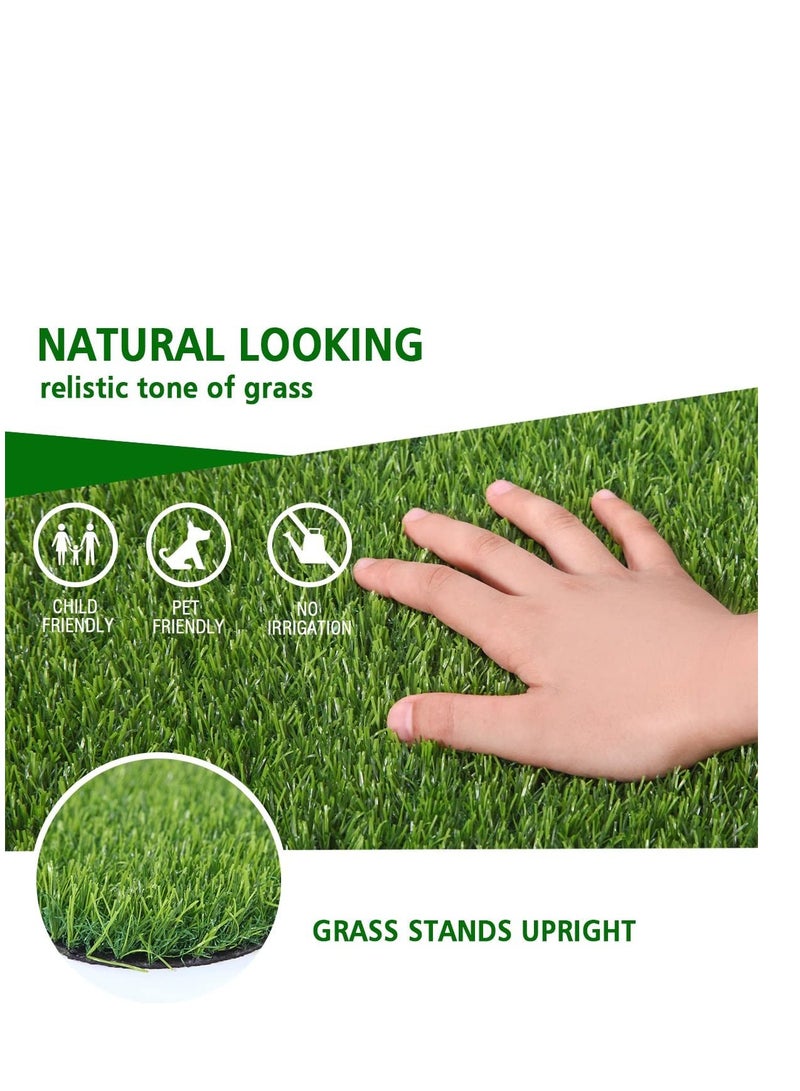 FFD Artificial Fake Grass Carpet Grass Mat Realistic & Thick Turf Lawn Rug Carpet Garden Carpet Artificial Grass Mat For Kids School Play Area Fake Grass, 30mm (2X6)Meters