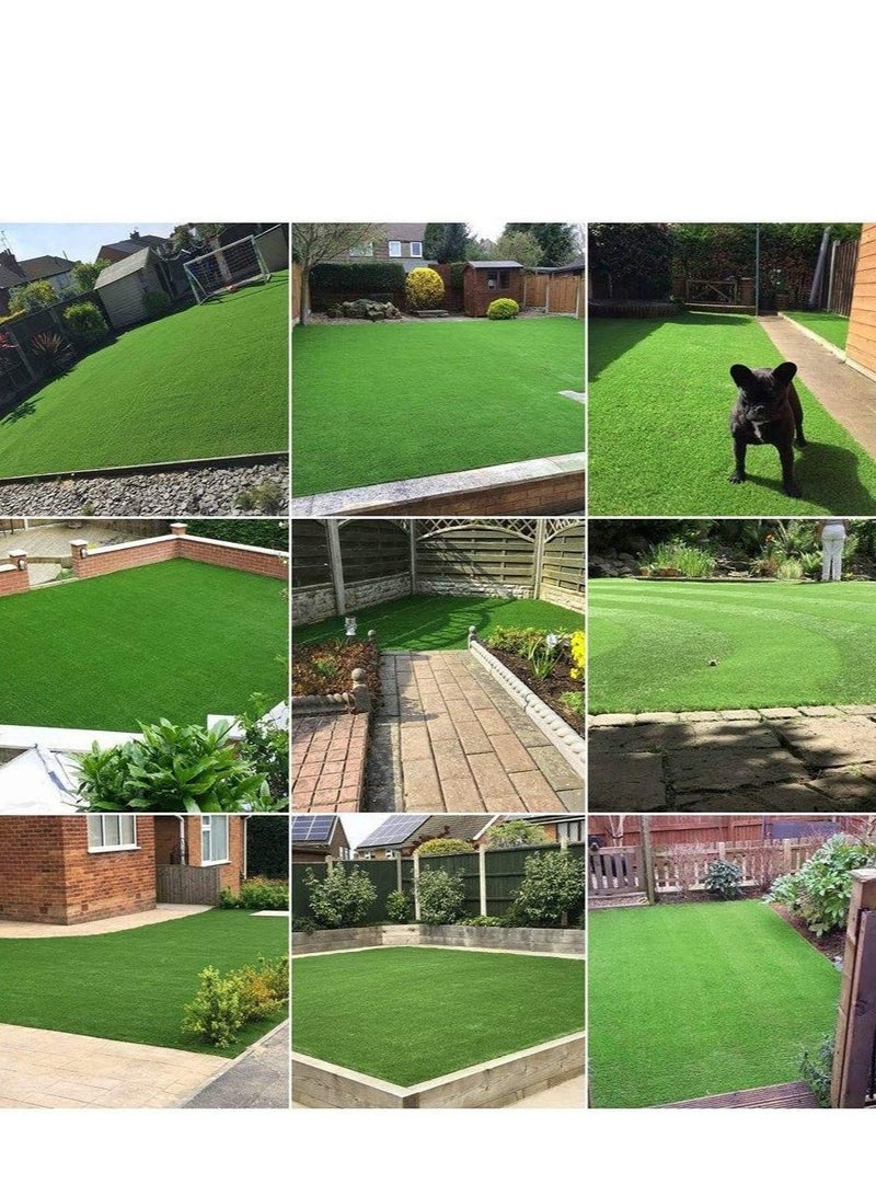FFD Artificial Fake Grass Carpet Grass Mat Realistic & Thick Turf Lawn Rug Carpet Garden Carpet Artificial Grass Mat For Kids School Play Area Fake Grass, 30mm (2X6)Meters