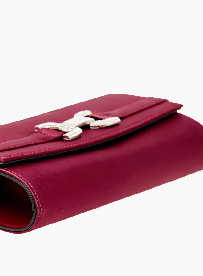 سيليست Women Embellished Clutch with Flap Closure and Chain Strap