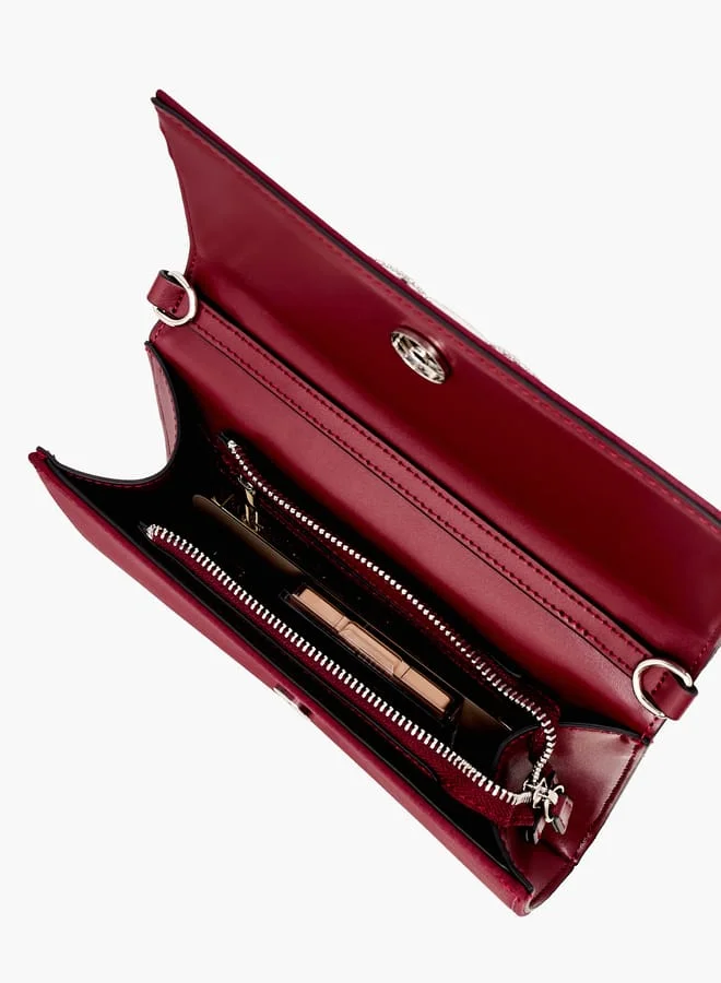 سيليست Women Embellished Clutch with Flap Closure and Chain Strap