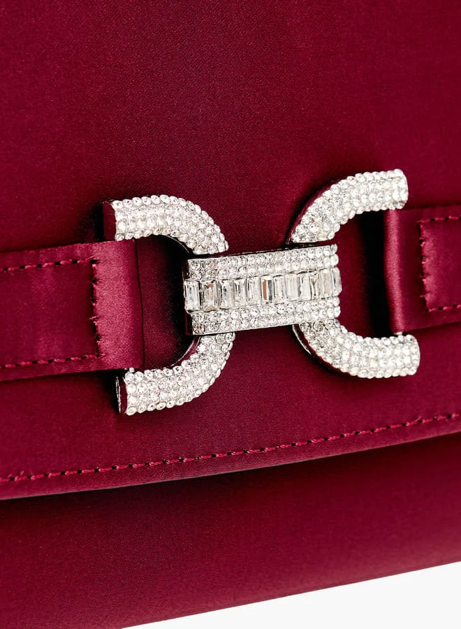 سيليست Women Embellished Clutch with Flap Closure and Chain Strap