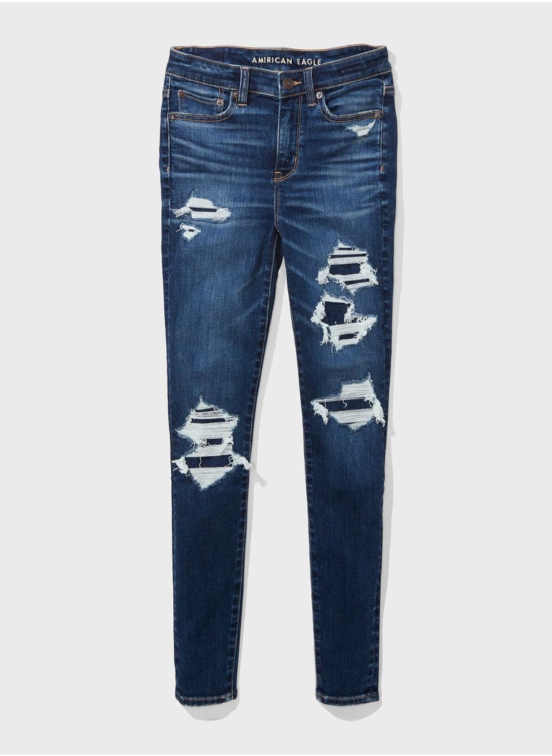 American Eagle - High Waist Ripped Jeggings - Image 1