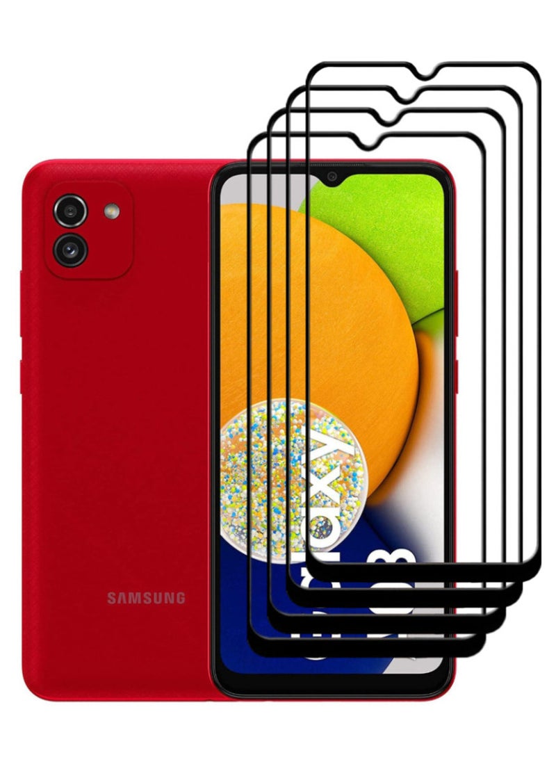 ACLIX 4 Pieces Antistatic ESD Dustproof Premium Quality High Definition Tempered Glass Screen Protector Designed For Samsung Galaxy A03 - Image 1
