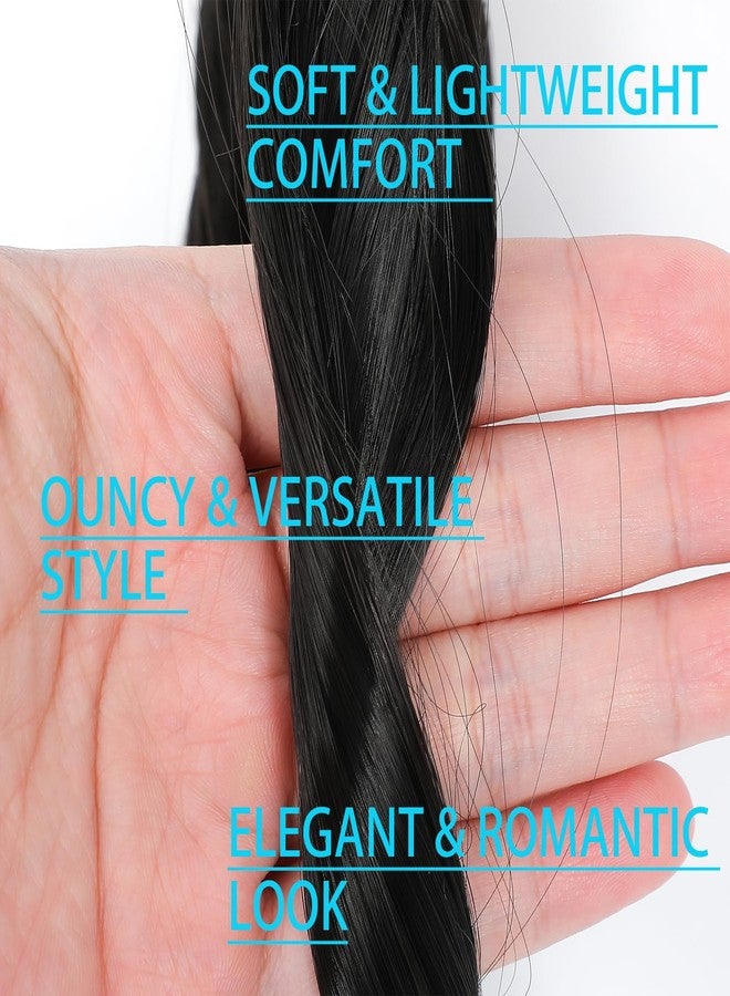 Yuriait French Curl Braiding Hair Natural Black 24 Inch Loose Wave Spiral Crochet Hair for Women Pre Stretched with Curly Ends for Box braids Boho Twist Bouncy Curls Extensions (24in, 4packs, 1b#) - Image 4