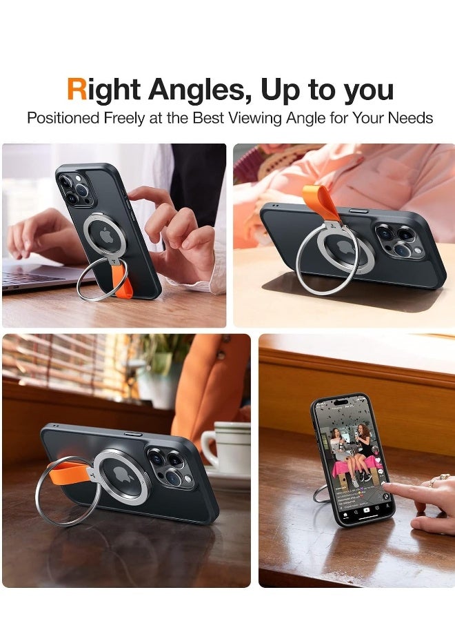 2023 Upgrade Magnetic Phone Grip Holder Kickstand with Silicone Loop, Compatible PopSockets MagSafe Ring Removable, for iPhone 15,14, 13, 12 11 Pro/Max/Plus/Mini,Samsung, Google (Silver) - Image 3