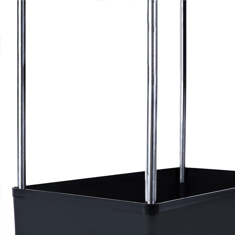 AEXONIZ TOYS AEXONIZ TOYS Slim Rack Shelf with WheelsPlastic Trays with Stainless Steel Kitchen Storage Trolley Space Saver OrganizerOnion Potato Rack Fruit Vegetable Stand for Kitchen 3 Layer Black  - Image 4