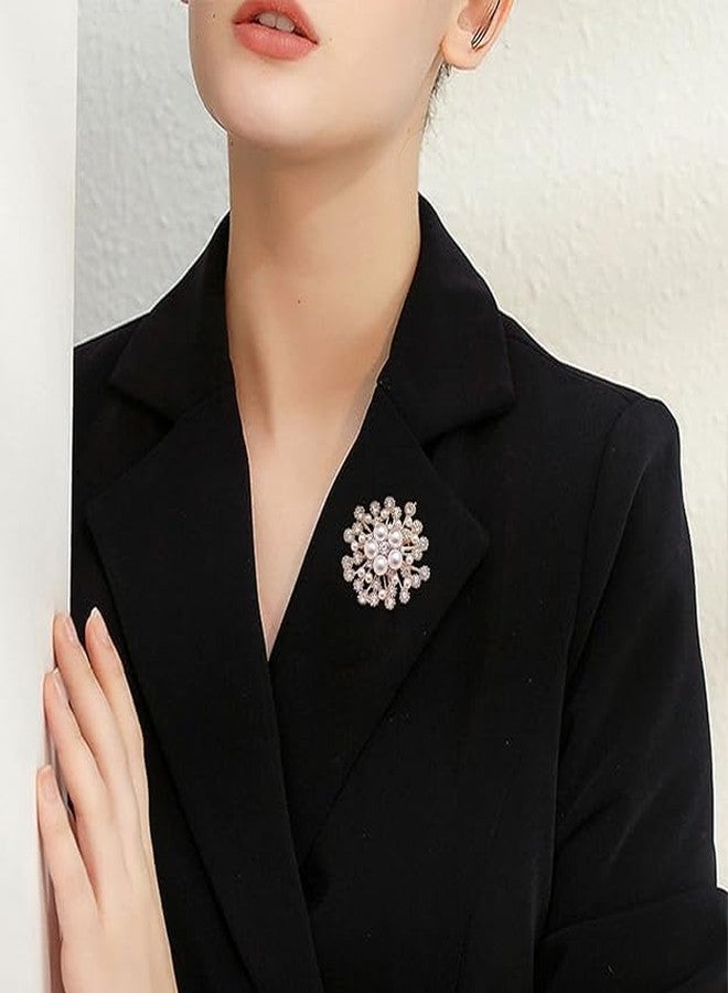 MATSON Crystal Broochs Vintage Bridal Flower Brooch Pins Corsage Wedding Flower Wreath Broochs Elegant Jewelry Flower Pin Scarf Broochs safety Pin for Women Bride Bridesmaid - Image 3