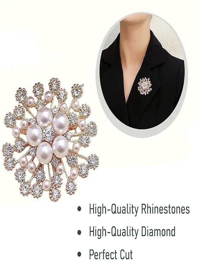 MATSON Crystal Broochs Vintage Bridal Flower Brooch Pins Corsage Wedding Flower Wreath Broochs Elegant Jewelry Flower Pin Scarf Broochs safety Pin for Women Bride Bridesmaid - Image 5