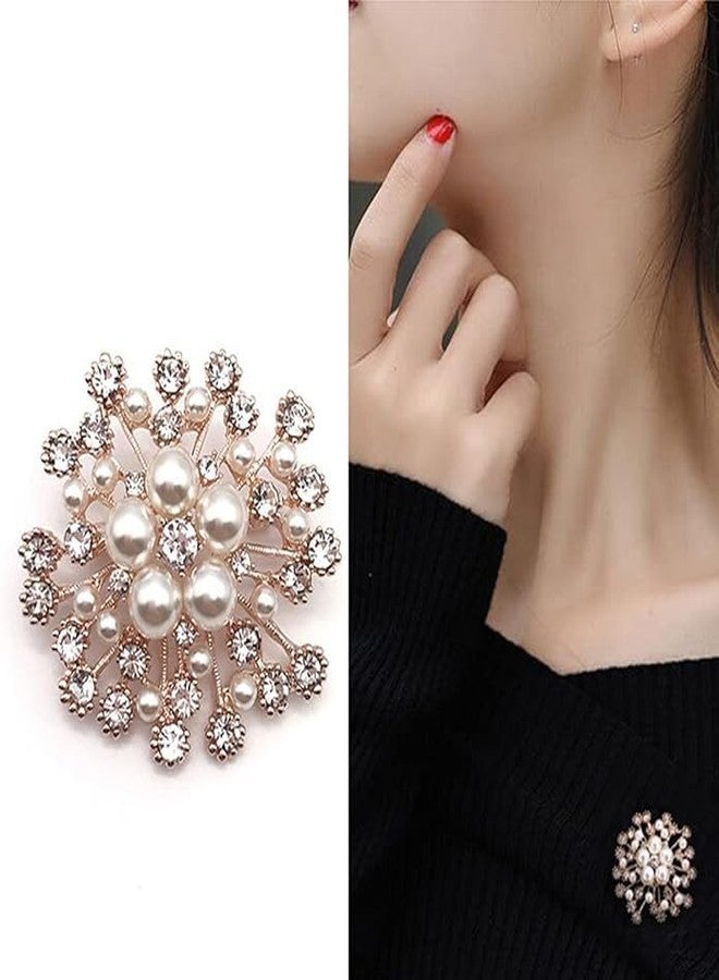 MATSON Crystal Broochs Vintage Bridal Flower Brooch Pins Corsage Wedding Flower Wreath Broochs Elegant Jewelry Flower Pin Scarf Broochs safety Pin for Women Bride Bridesmaid - Image 4