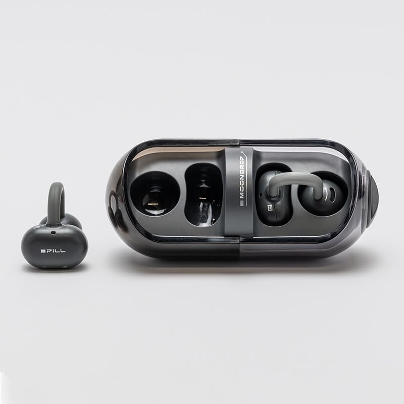 Moondrop Pill Open Ear Headphones Bluetooth 6.0 OWS Hanging Earphones IPX4 Open Ear Clip Wireless Earbuds Built-in AI ENC MD-0WS-003 (Black) - Image 3