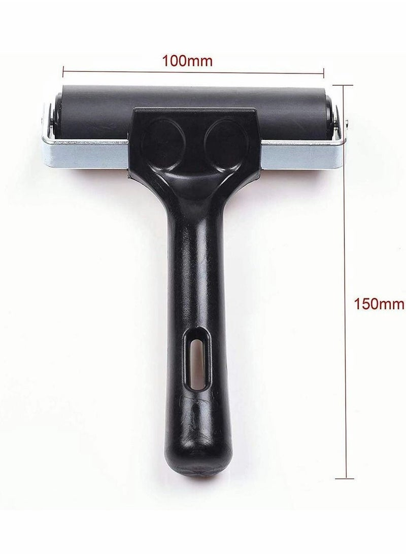 KASTWAVE Rubber Brayer Roller, Printing Ink Rubber Brayer Roller Paint Brush Black Ink Applicator Art Craft Oil Painting Tool for Printmaking Anti Skid Tape Construction  - Image 2