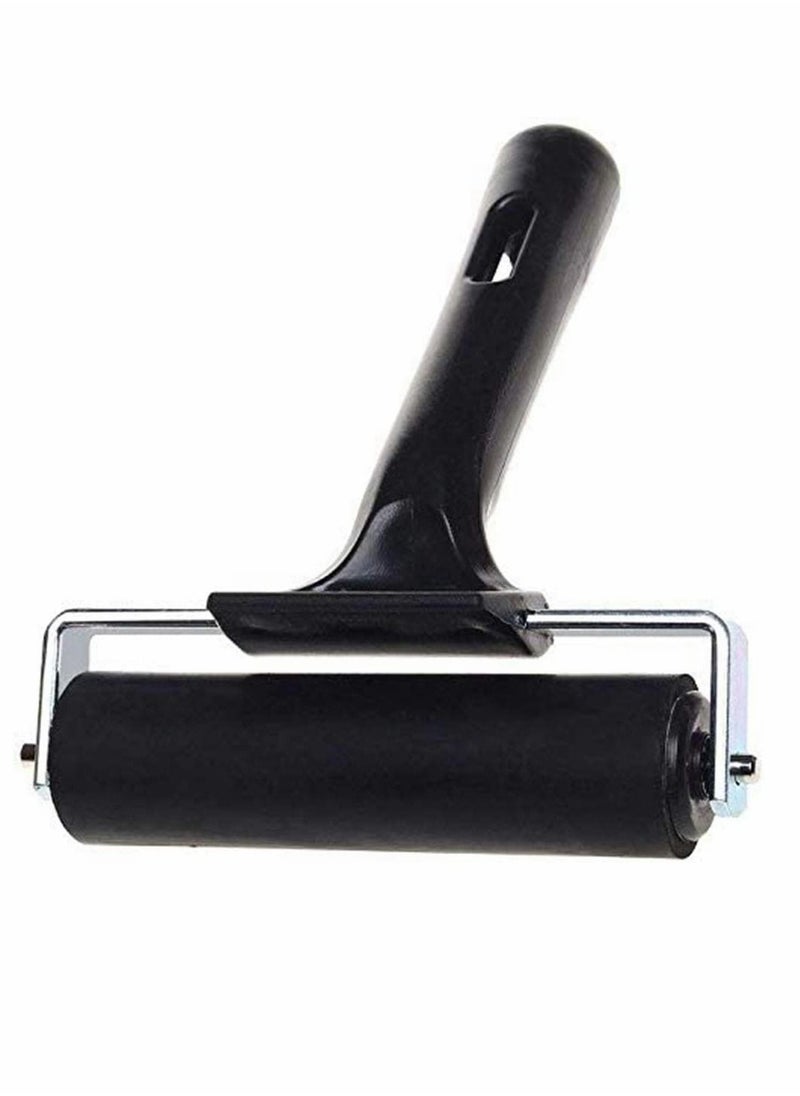 KASTWAVE Rubber Brayer Roller, Printing Ink Rubber Brayer Roller Paint Brush Black Ink Applicator Art Craft Oil Painting Tool for Printmaking Anti Skid Tape Construction  - Image 3