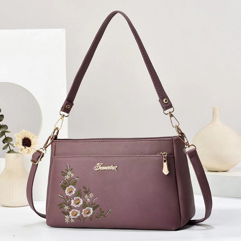 Korean Style Texture Smooth Shoulder Diagonal Bag Women'S Fashion Manufacturers Bag Women'S Portable Handbag - Image 3
