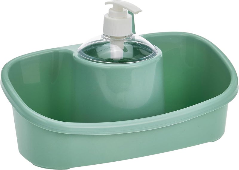بلاستيك فورت حامل موزع الصابون والإسفنج ثلاثي الوظائف من بلاستيك فورتي - 250 مل - Image 1