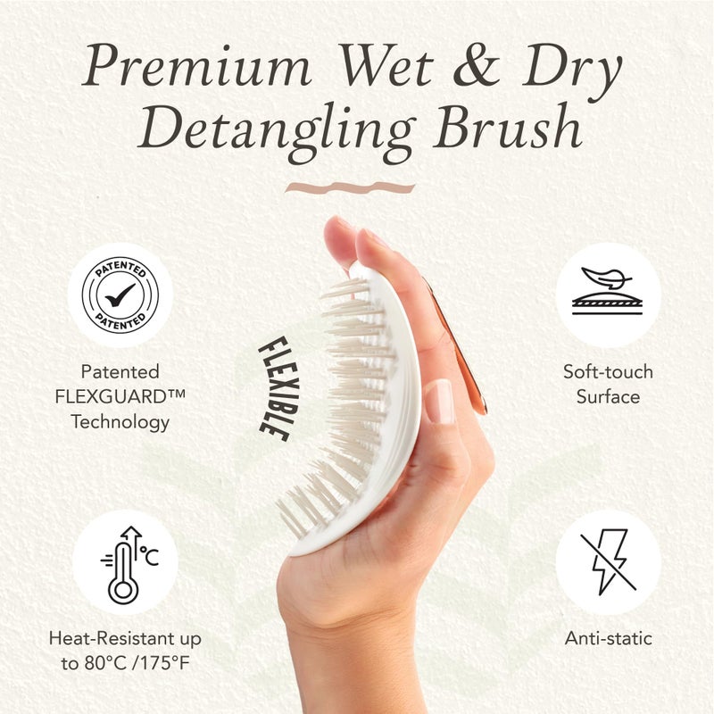 Manta Anti Breakage Hair Brush, Hair Massager Scalp Brush for Wet & Dry Hair, Gentle Hair Brush for all Hair Types, Hair Extensions - Detangling Hair Brushes for Women Men, Curly Hair Brush, White - Image 4