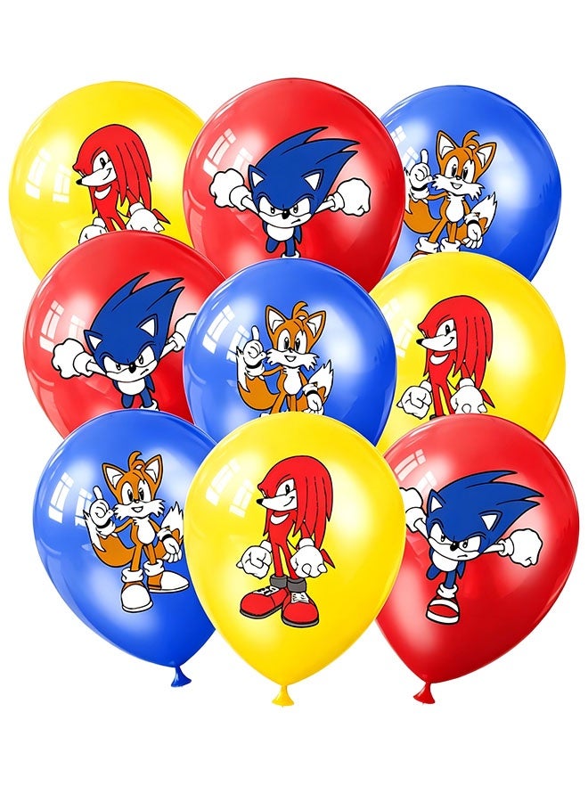 Sonic the Hedgehog balloons, pack of 20 Sonic birthday balloons, suitable for Sonic birthday party supplies, including 3 styles and patterns, perfect for Sonic party decorations and birthdays - Image 5