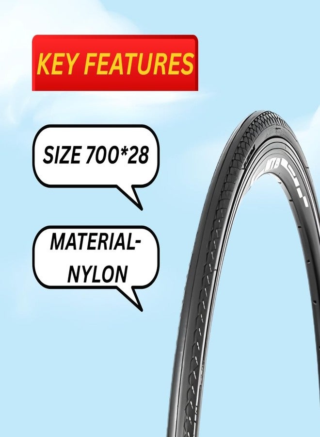 FCCRACING Ralson 700×28C Tyre | High-Performance Tyre for Road & Hybrid Bicycles | Tyre for Bicycle Size-700 * 28 - Image 3
