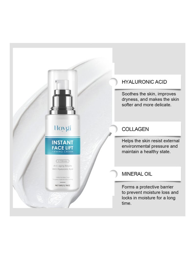 Hoygi Instant Face Tightening Cream, Natural Effective Instant Face Lift Cream to Lift & Tighten Skin, Visibly Firming Wrinkles and Sagging Skin in 2 Minutes, Smooth Fine - Image 2