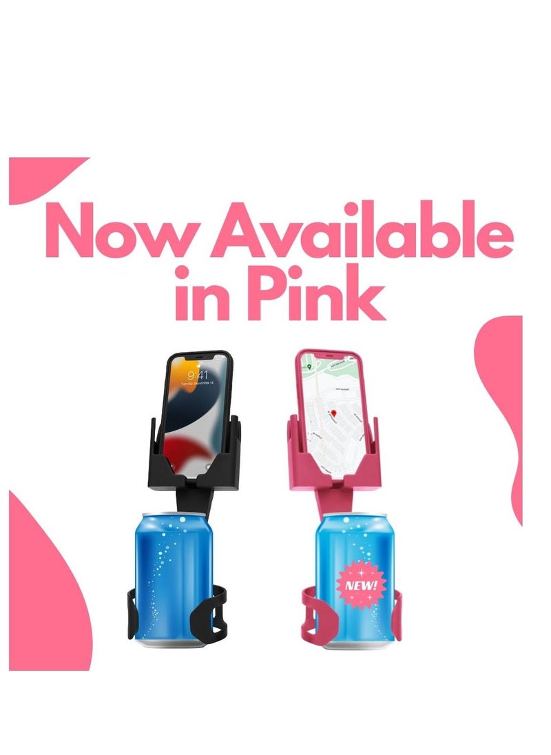 SYOSI Cell Phone Holder for Car Cup Holder, Phone Mount Design Doesn’t Block Cup Holder, Charging Ports, Vents, Fits All Phones, Black Color, Easy Installation, Cell Phone Seat(Black 2Pcs) - Image 2