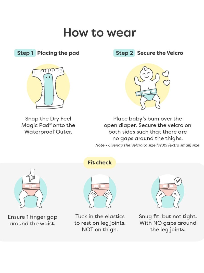 SuperBottoms NewBorn UNO Cloth Diaper | AIO Cloth diapers for babies | Cloth Diaper for Newborn Babies 0 to 6 months | Pack of 1 Cloth diaper with 1 insert (Warli) - Image 5