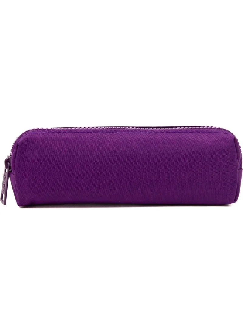 Kaff 01106 Purple Crinkle Fabric Unisex Single Compartment Waterproof Finger Pencil Case