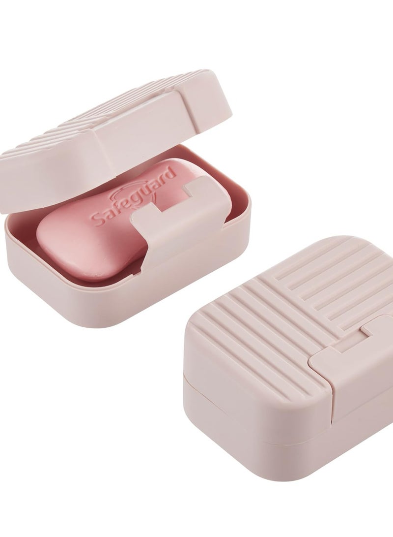 Excefore Travel Soap Container, 2 Pack Bar Soap Holder, Travel Soap Case, Portable Soap Box for Traveling, Camping, Gym, Hiking, Outdoor Soap Bar Holder (Pink) - Image 1