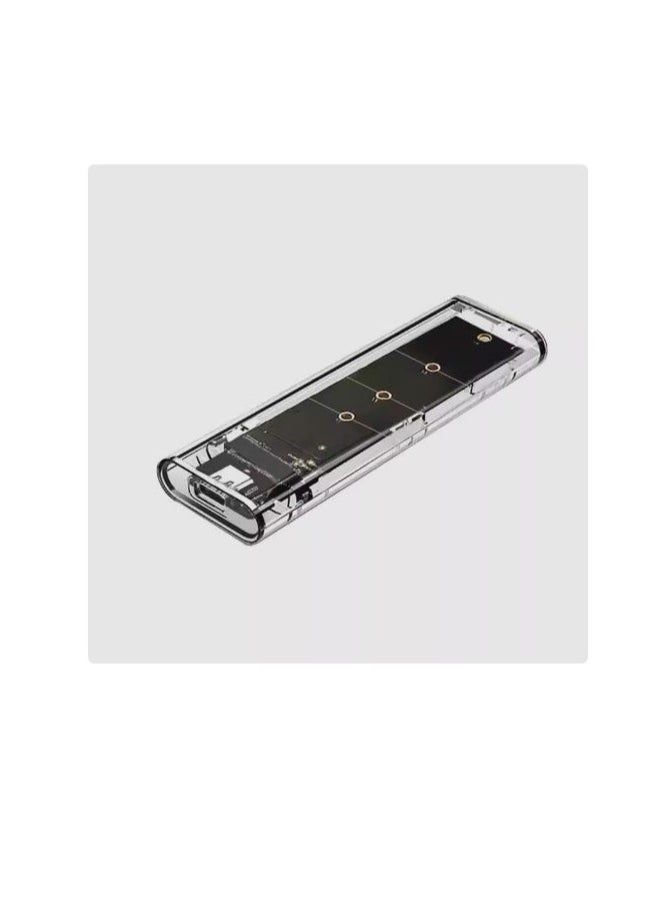 Generic - Transparent m.2 SSD enclosure SATA/M.2 dual protocol NGFF to USB3.1 high speed hard disk enclosure reader with internal hard drive NVMe 256GB - Image 1