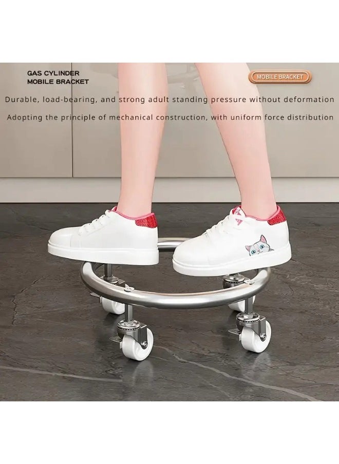 ShebSheb - Sturdy metal gas cylinder base with brake wheels - suitable for universal installation of propane and butane cylinders - Image 1