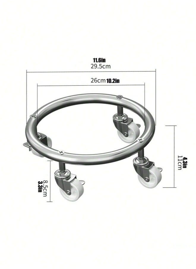 ShebSheb Sturdy metal gas cylinder base with brake wheels - suitable for universal installation of propane and butane cylinders  - Image 2