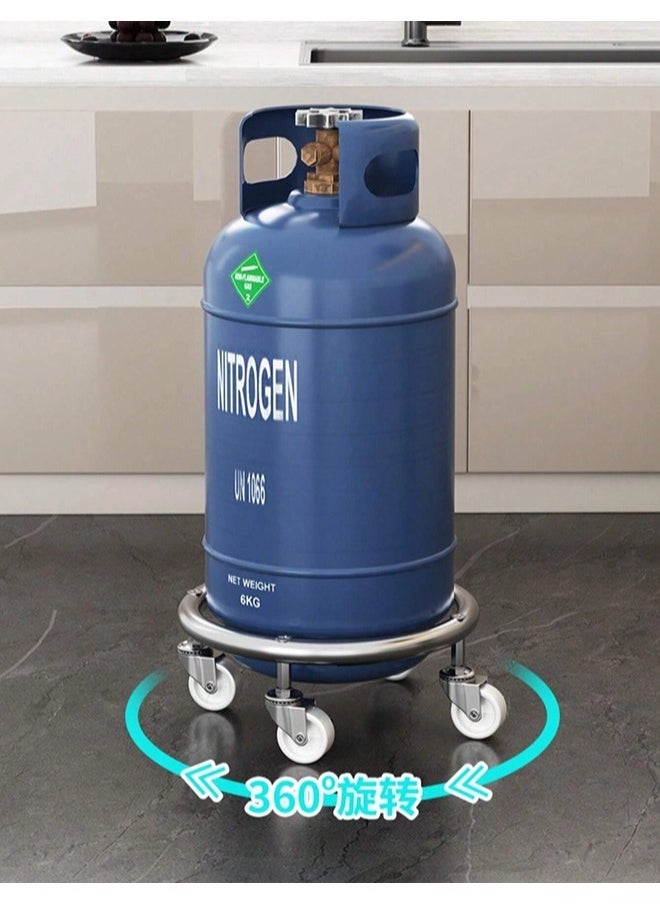 ShebSheb Sturdy metal gas cylinder base with brake wheels - suitable for universal installation of propane and butane cylinders  - Image 4