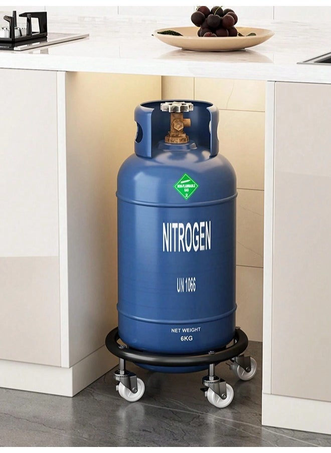 ShebSheb Sturdy metal gas cylinder base with brake wheels - suitable for universal installation of propane and butane cylinders  - Image 5