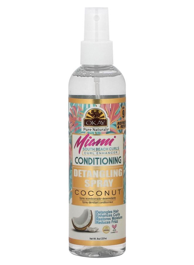 Miami Detangling Spray Conditioning Coconut 8 oz (237 ml)