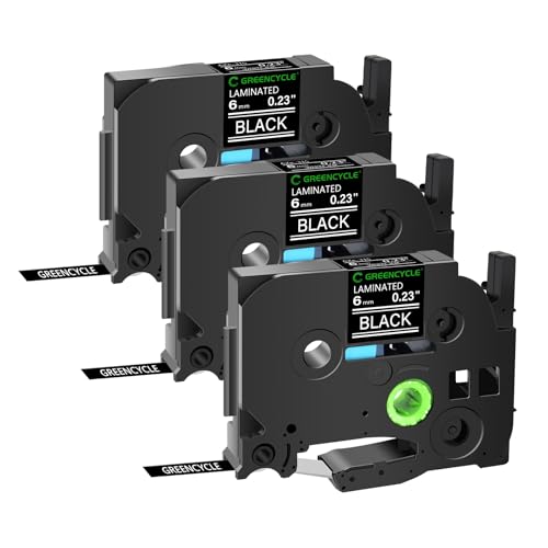 GREENCYCLE 3 Pack Compatible for Brother P-Touch Label Maker Tape TZe-315 TZ-315 6mm 0.23 Laminated Black TZe315 TZ315 1/4'' TZe TZ Tape for PT-D210 D220 D400 D600 300BT H100 D200 - Image 1