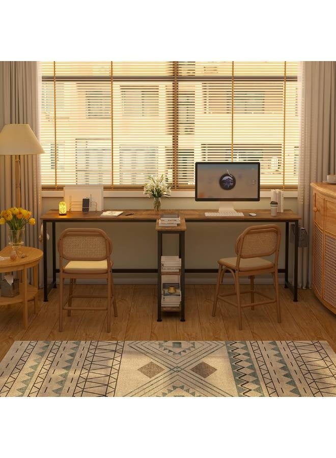 إن كي أكس طاولة كمبيوتر مع مكتب وأرفف تخزين - محطة عمل واسعة وعملية 213 سم - Image 2