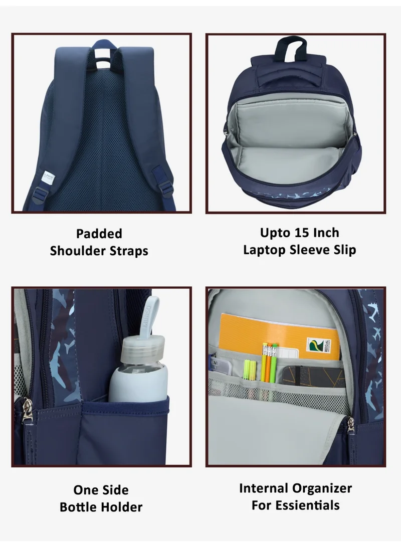 Lavie  Sport 36L Aerospace Backpack | 19 inches | Laptop Compatiable | Raincover | Pencil Pouch |(Navy)  | Best Price UAE