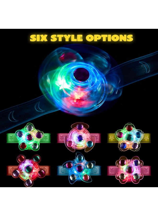 JOYIN 12 Pack LED Light Up Spinner Bracelets, Glow in The Dark Fidget Party Favors for Kids, Birthday Goodie Bags Stuffers, Treasure Box Toys for Classroom - Image 5