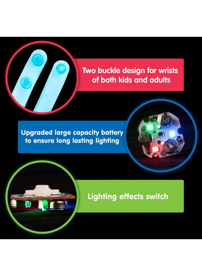 JOYIN 12 Pack LED Light Up Spinner Bracelets, Glow in The Dark Fidget Party Favors for Kids, Birthday Goodie Bags Stuffers, Treasure Box Toys for Classroom - Image 2