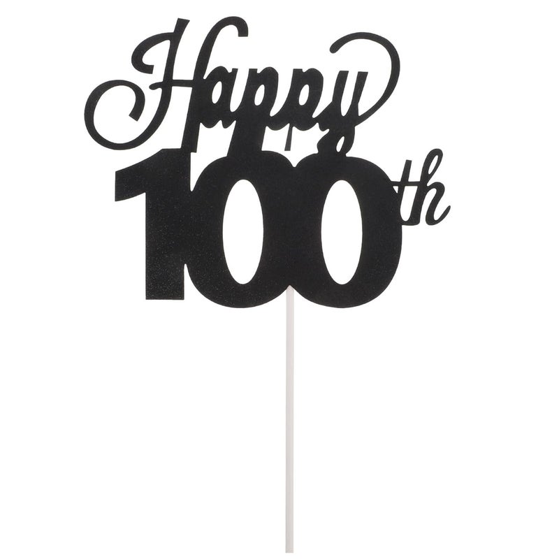 Black Glitter Cake Toppers 10pcs Non Edible Decorations For Birthday Anniversary - Image 2